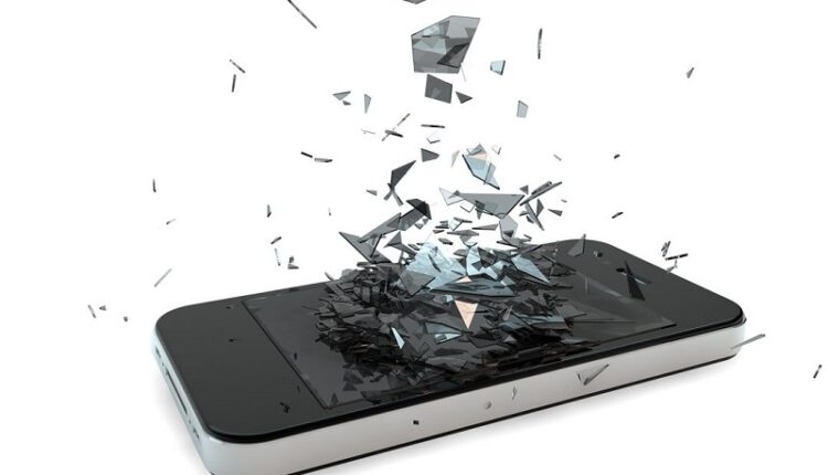 broken smartphone screen