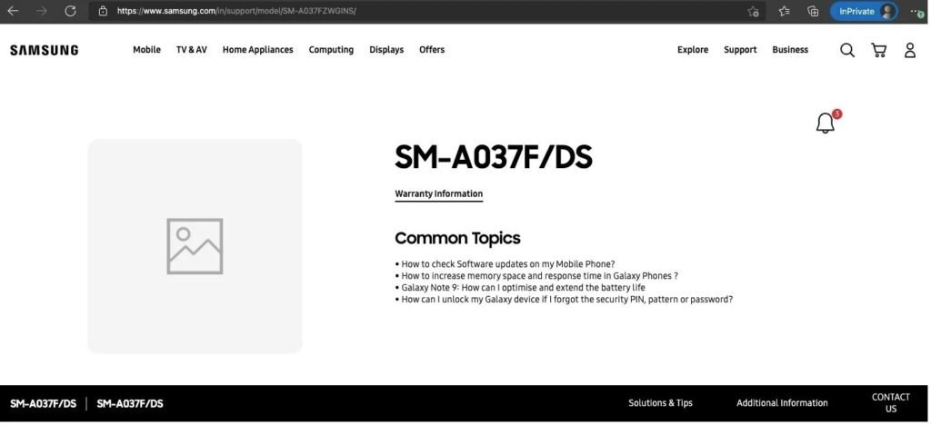 galaxy a03s support page