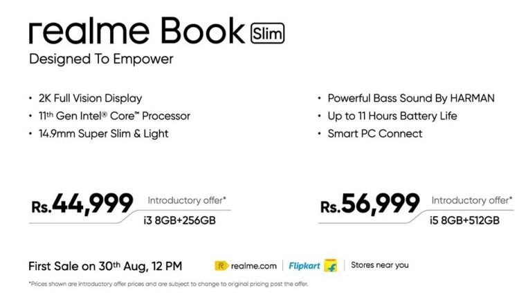 Realme Book Slim price